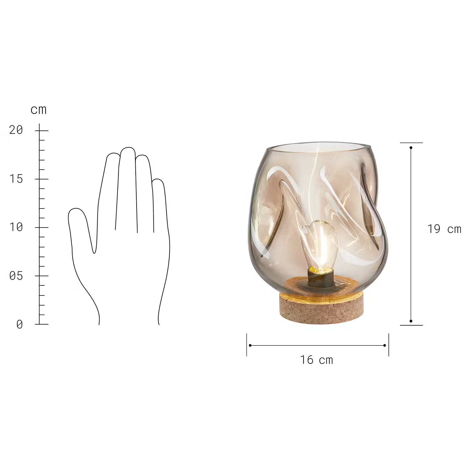 LIGHT ART Tischleuchte 2-tlg. - Glas / PVC - 1-flammig