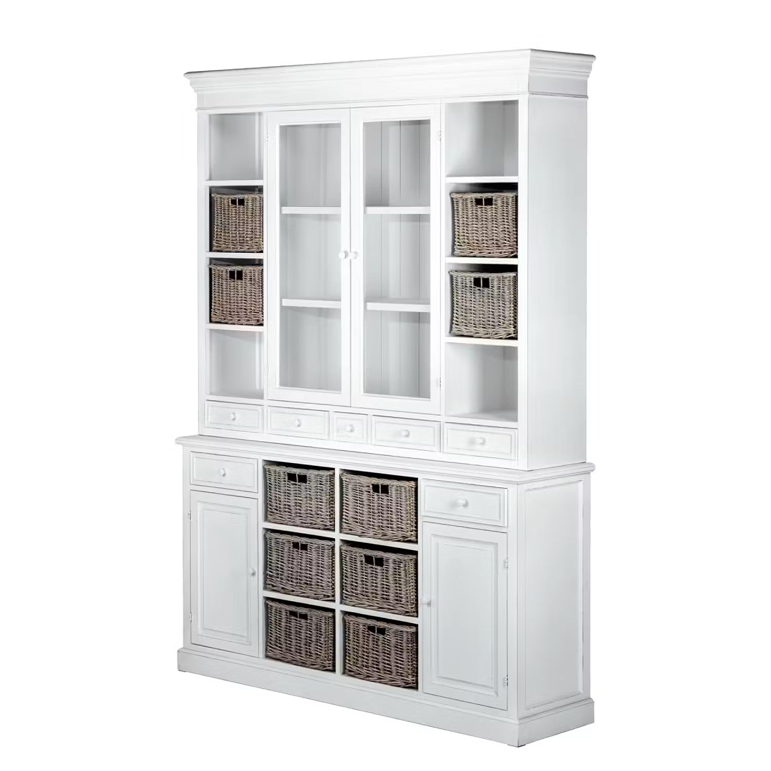 CAMPAGNE Wohnschrank - Paulownia furnier - Weiß