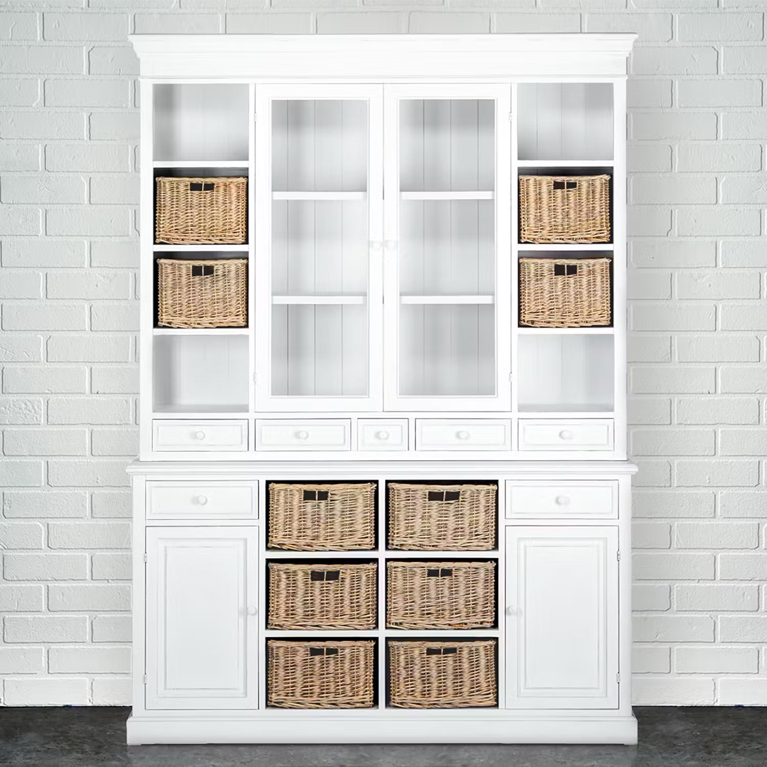 CAMPAGNE Wohnschrank - Paulownia furnier - Weiß