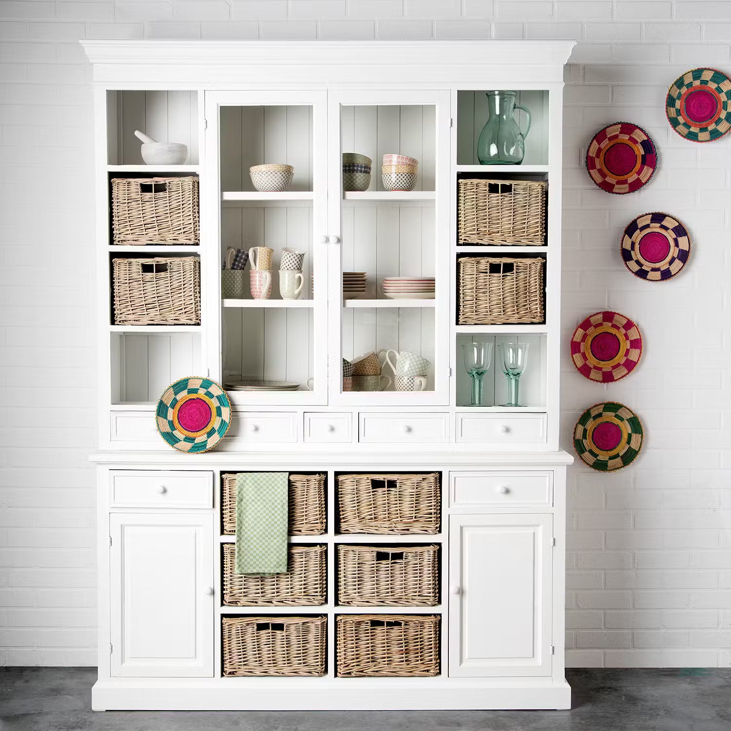 CAMPAGNE Wohnschrank - Paulownia furnier - Weiß