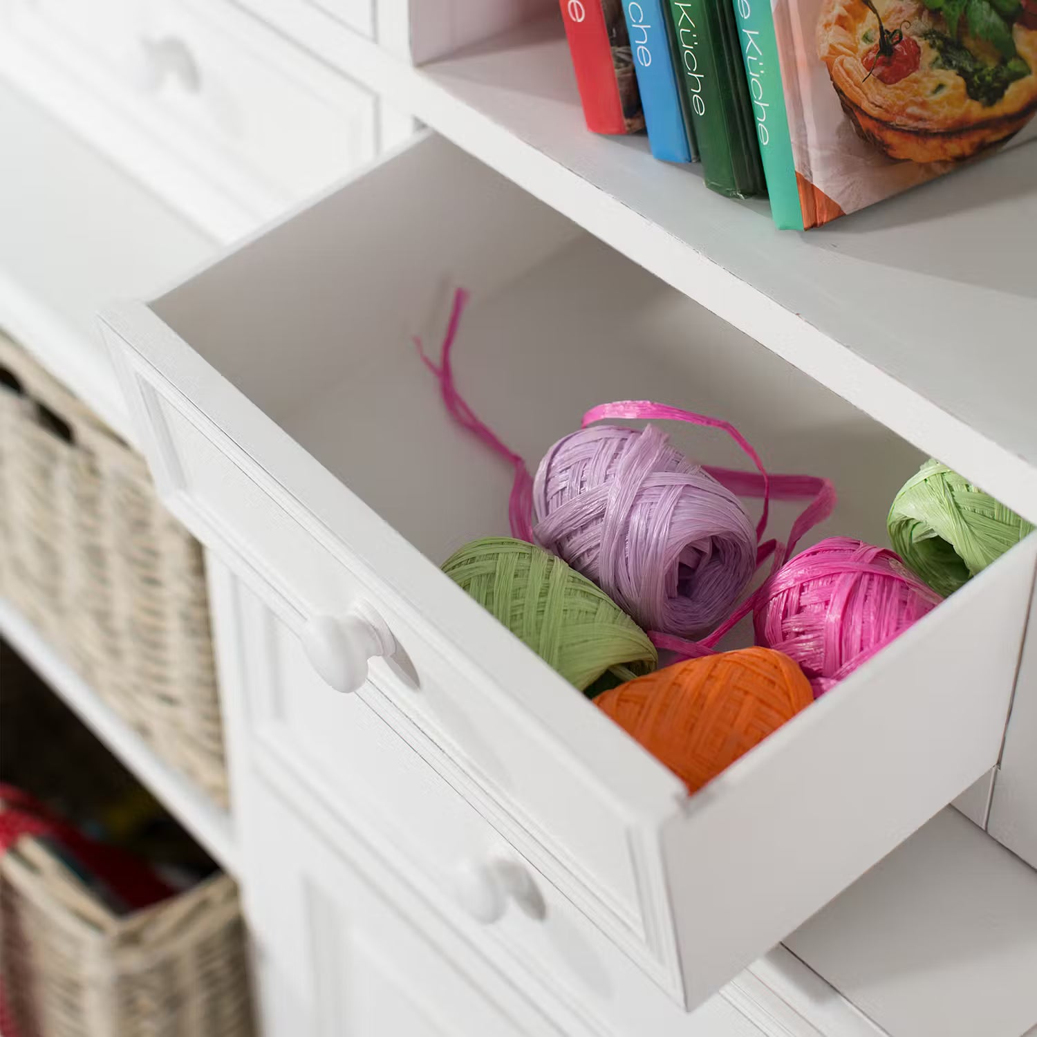 CAMPAGNE Wohnschrank - Paulownia furnier - Weiß