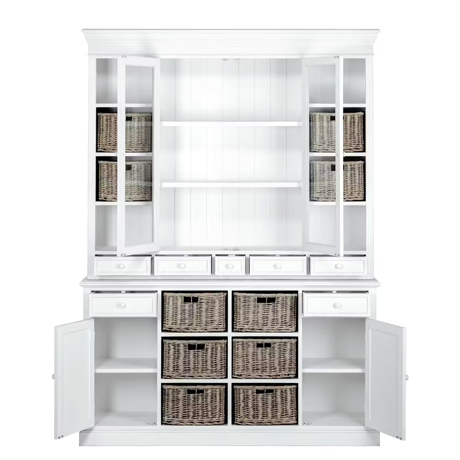 CAMPAGNE Wohnschrank - Paulownia furnier - Weiß