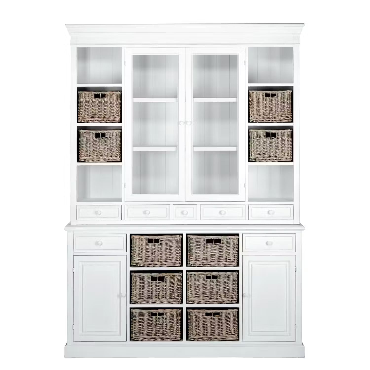 CAMPAGNE Wohnschrank - Paulownia furnier - Weiß