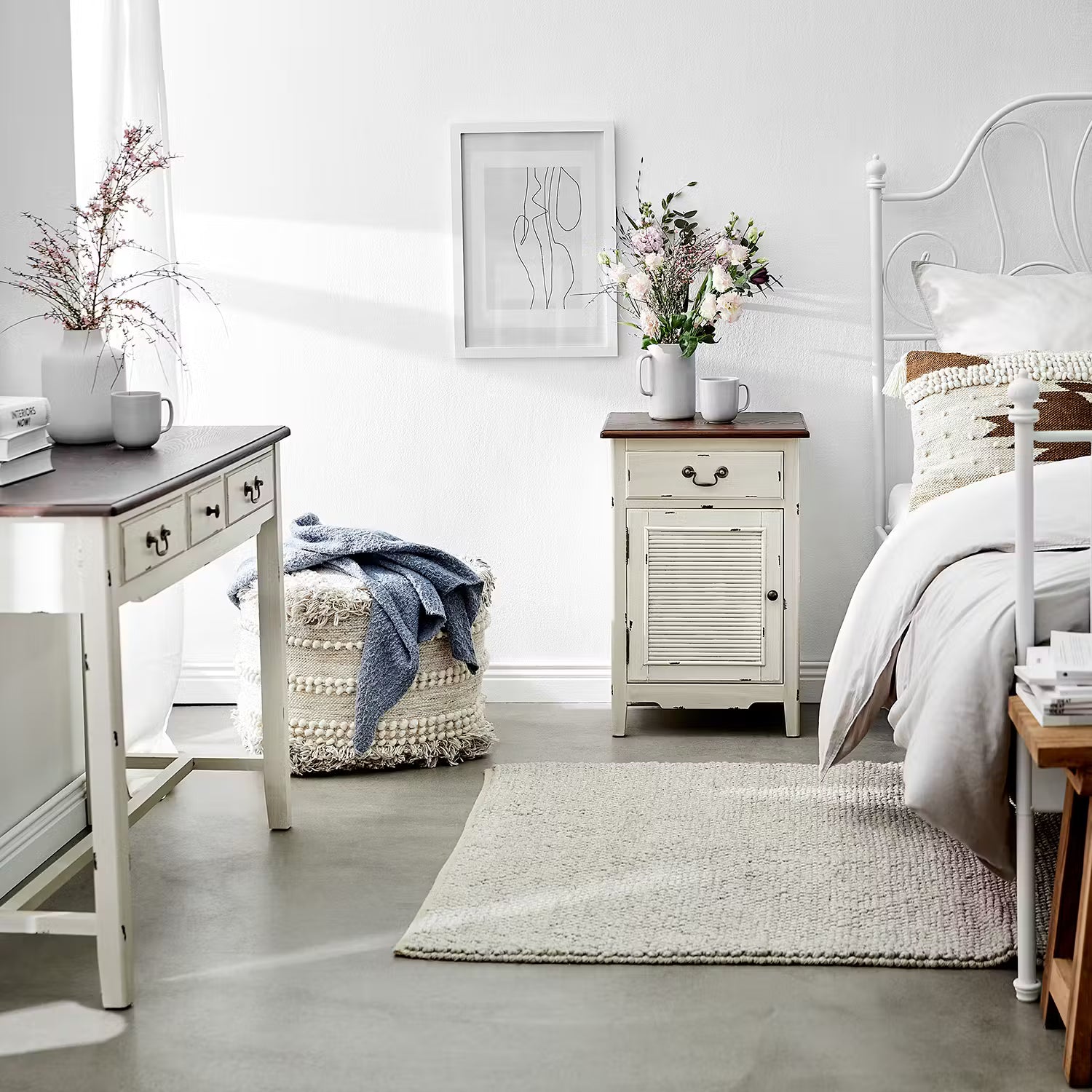 CABOTT COVE Konsolentisch - Esche Furnier - Creme / Natur