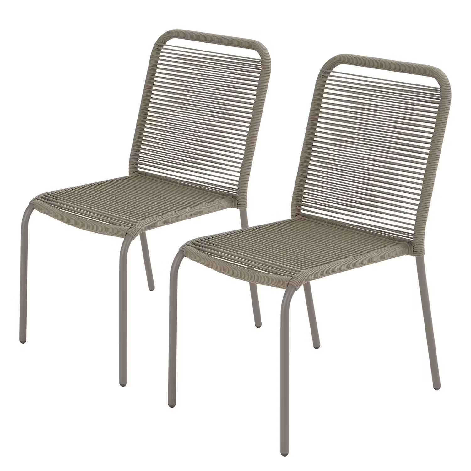 LOOPS Gartenstuhl 2er-Set - Eisen - Taupe