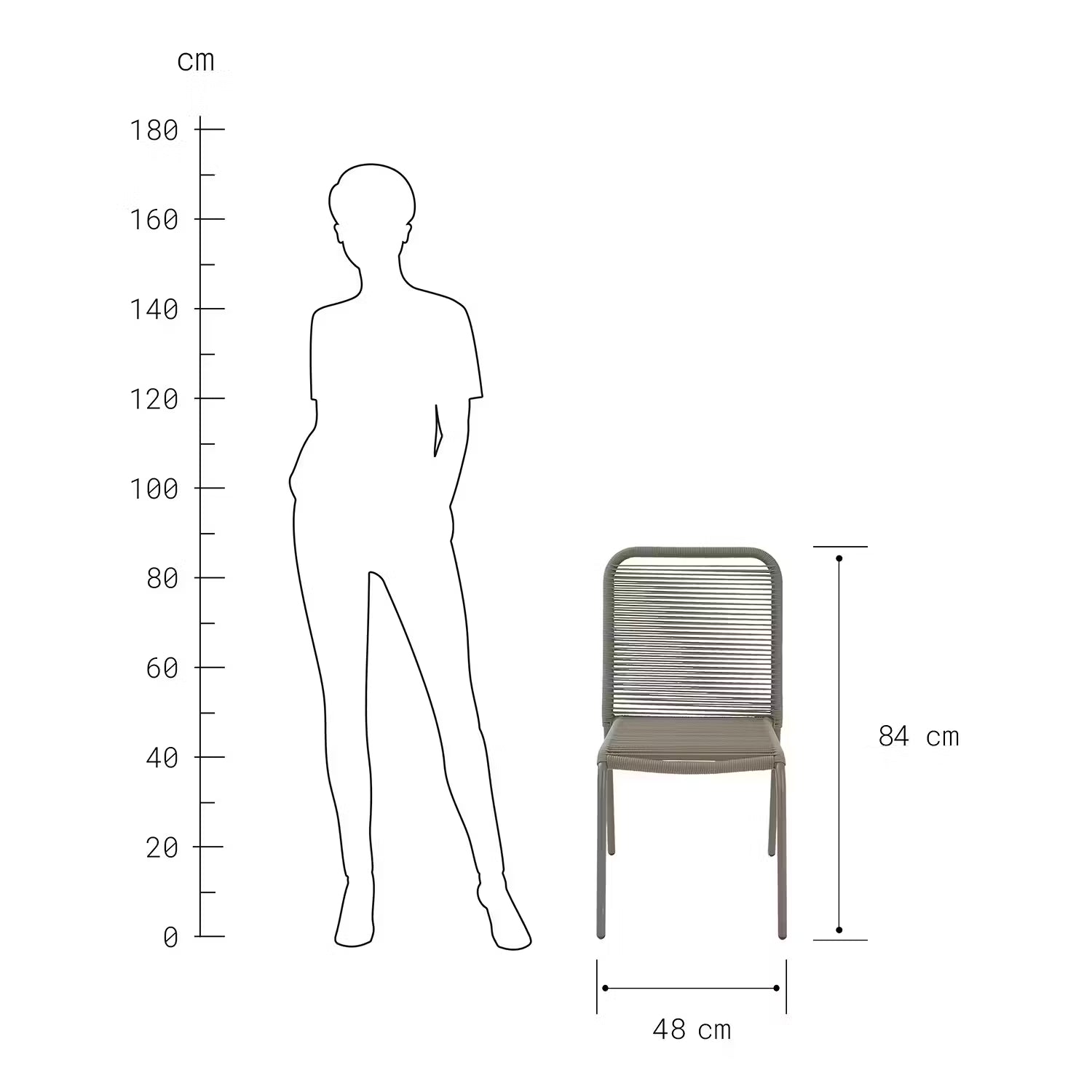 LOOPS Gartenstuhl 2er-Set - Eisen - Taupe