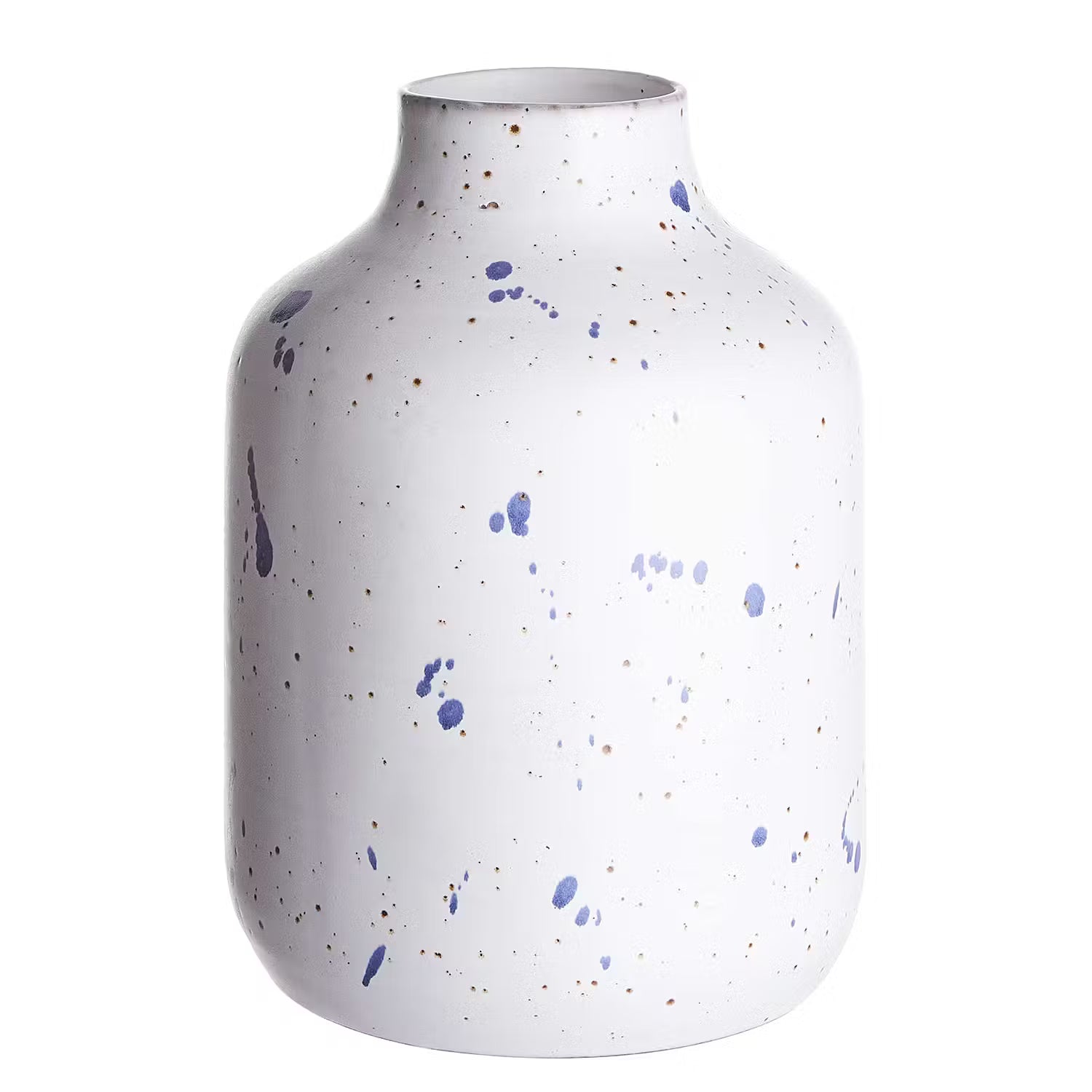 SPLASH Vase mit Sprenkeln - Terracotta - Weiß / Blau