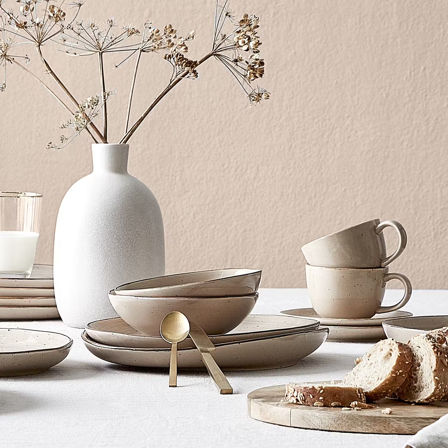 FINCA Dessertschale 4er-Set - Porzellan - Beige