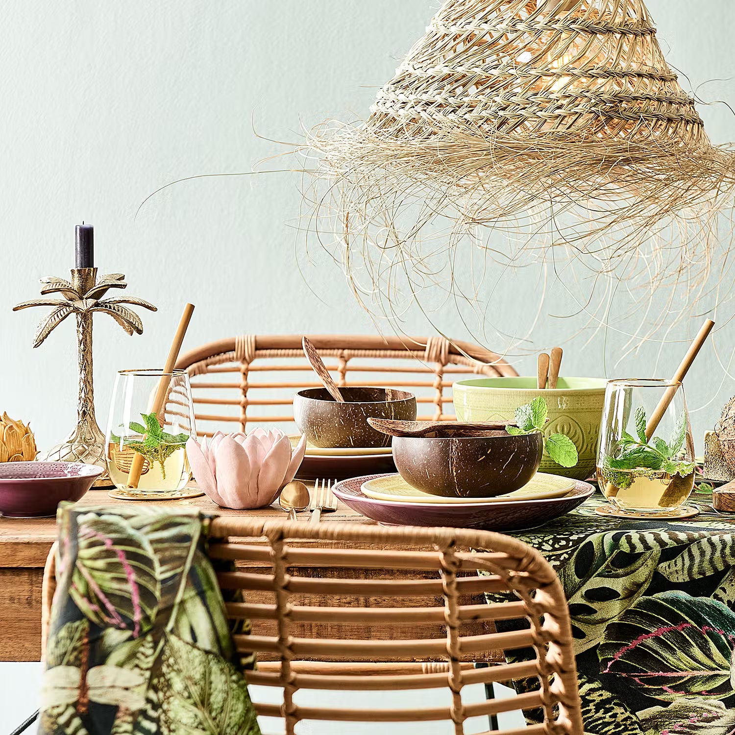 COCONUT Geschirr-Set 8-tlg. - Schima / Kokosnuss - Braun