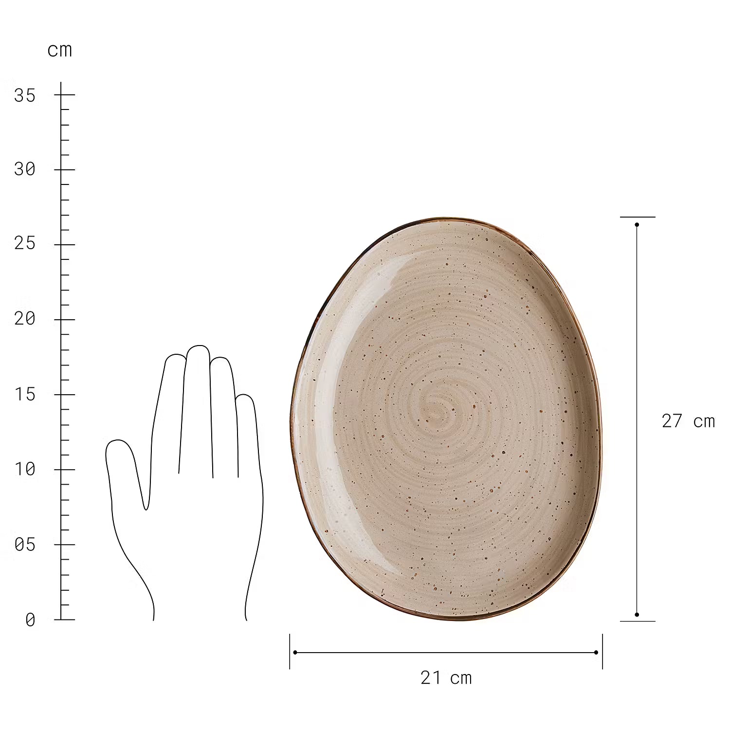 FINCA Dinnerteller 4er-Set - Porzellan - Beige