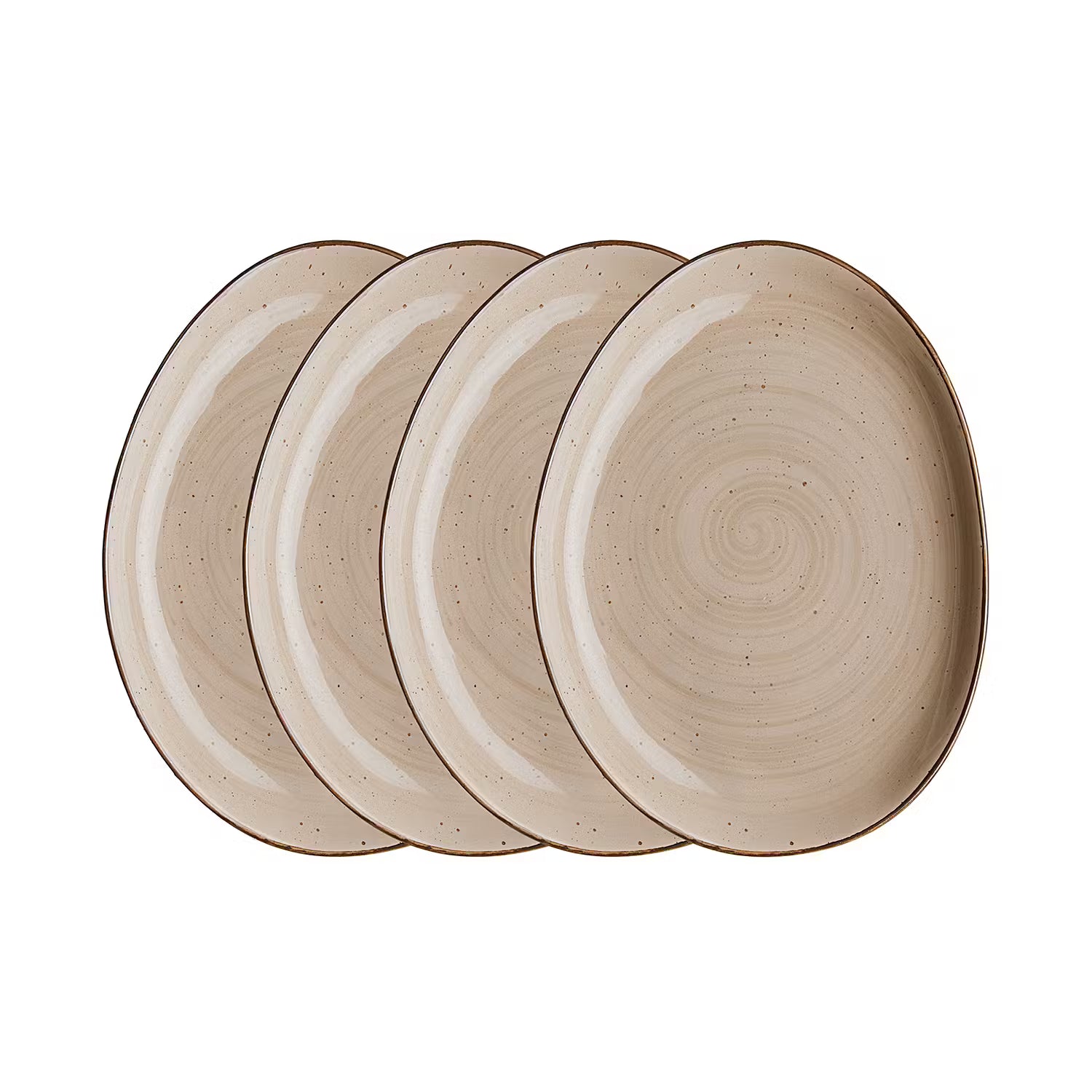 FINCA Platzteller 4er-Set - Porzellan - Beige