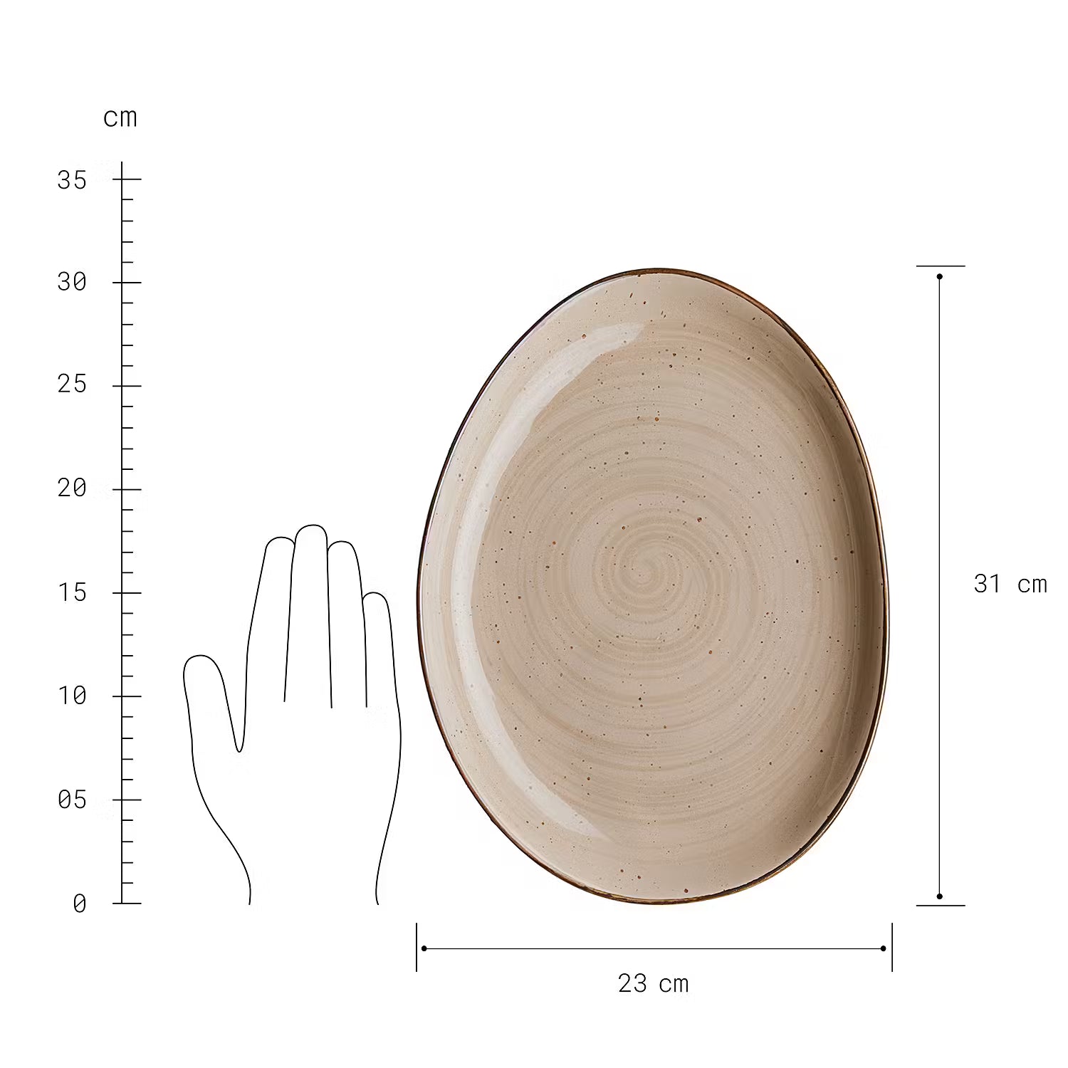 FINCA Platzteller 4er-Set - Porzellan - Beige