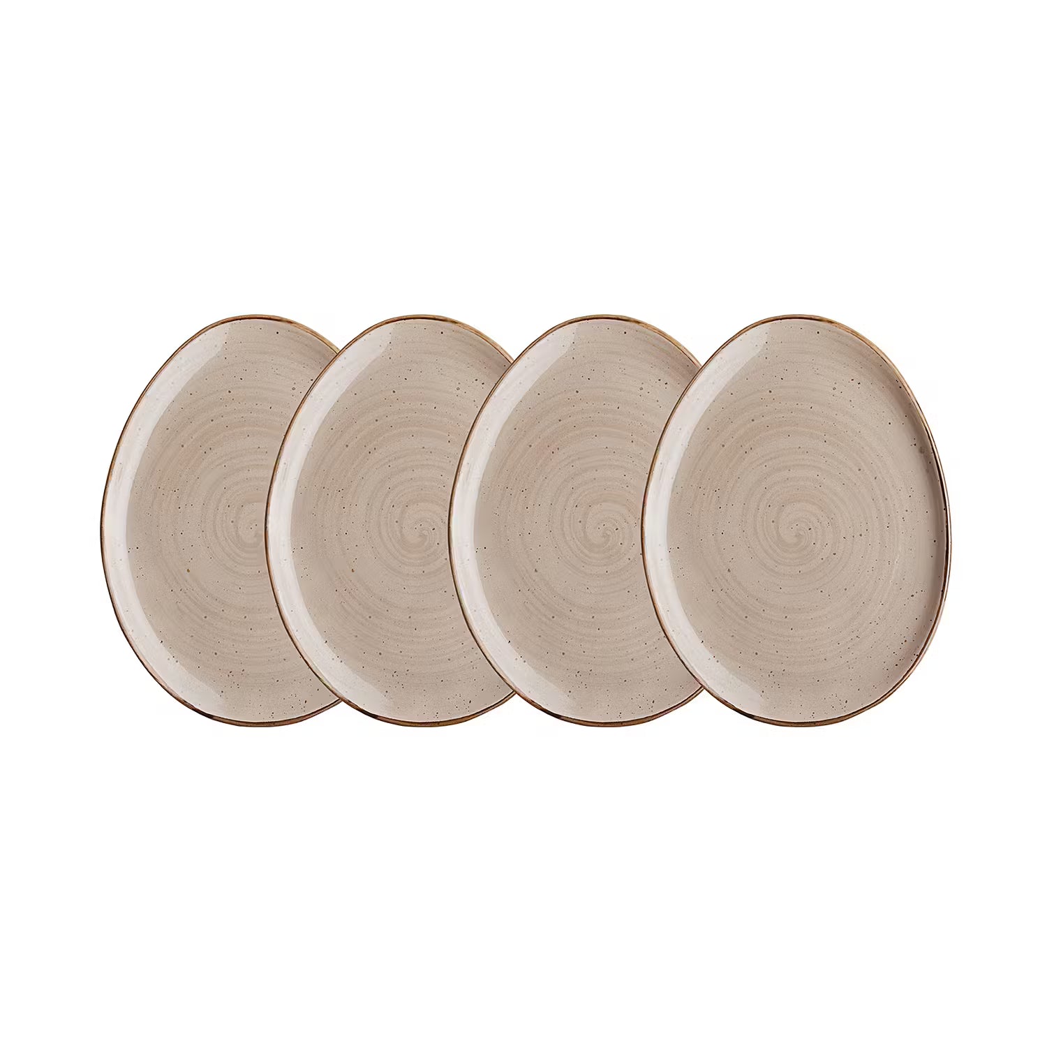 FINCA Frühstücksteller 4er-Set - Porzellan - Beige