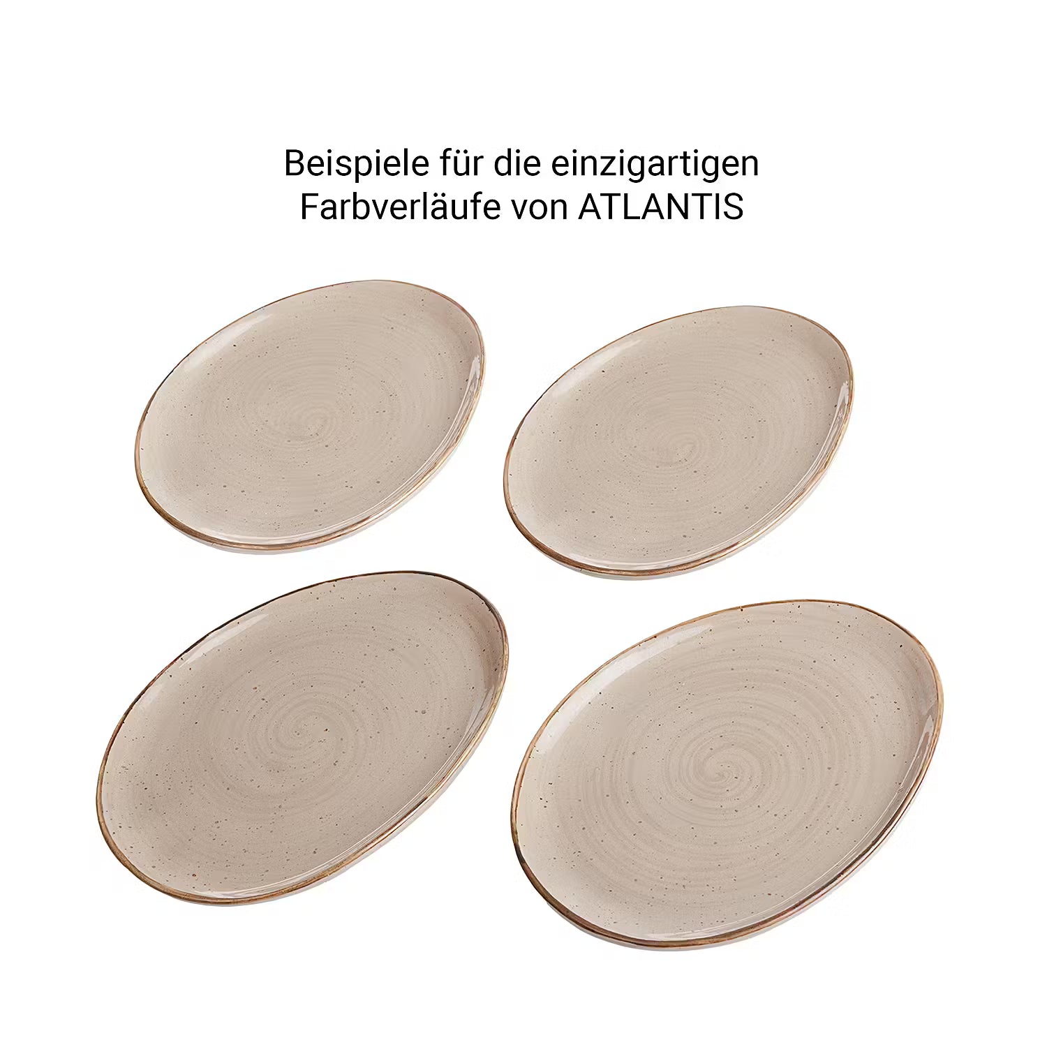 FINCA Frühstücksteller 4er-Set - Porzellan - Beige
