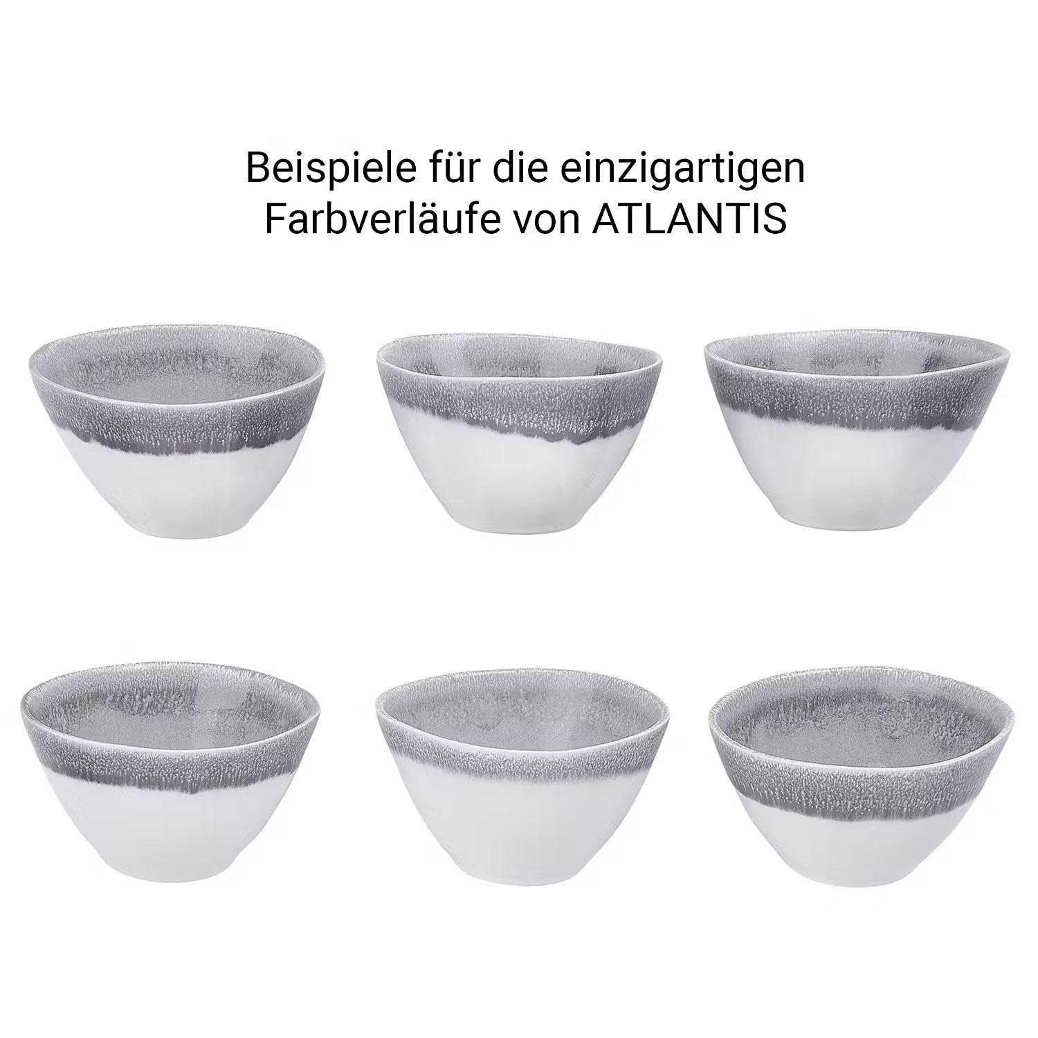 ATLANTIS Geschirr-Set 12-tlg. - Steinzeug - Grau