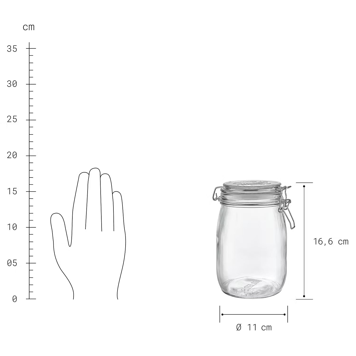 MASON'S Aufbewahrungsglas 6er-Set - Klarglas - Transparent