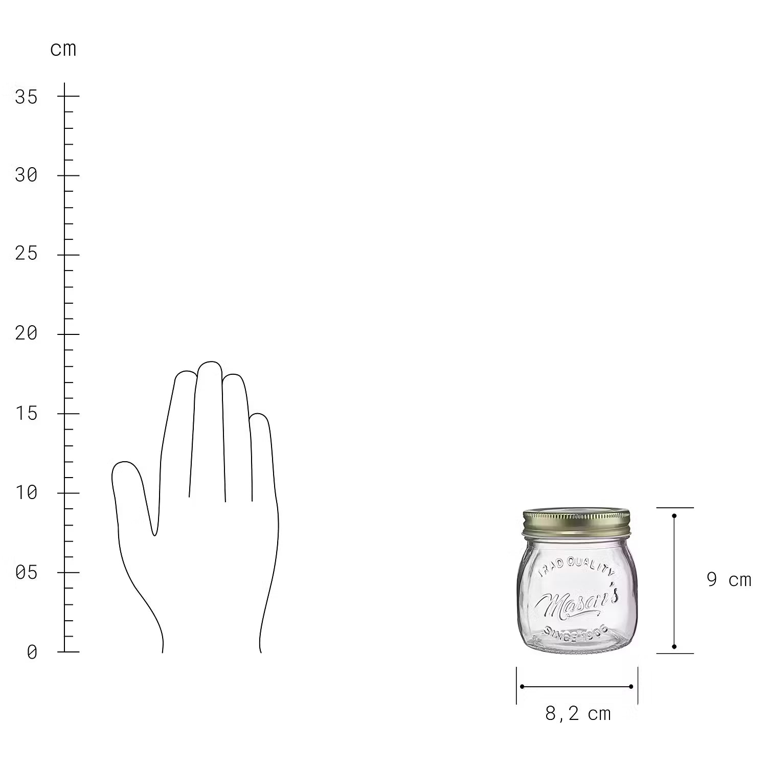 MASON'S Aufbewahrungsglas 6er-Set - Klarglas - Transparent