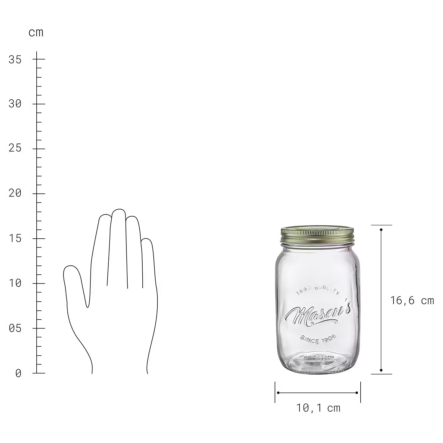 MASON'S Aufbewahrungsglas 3-tlg. - Klarglas - Transparent