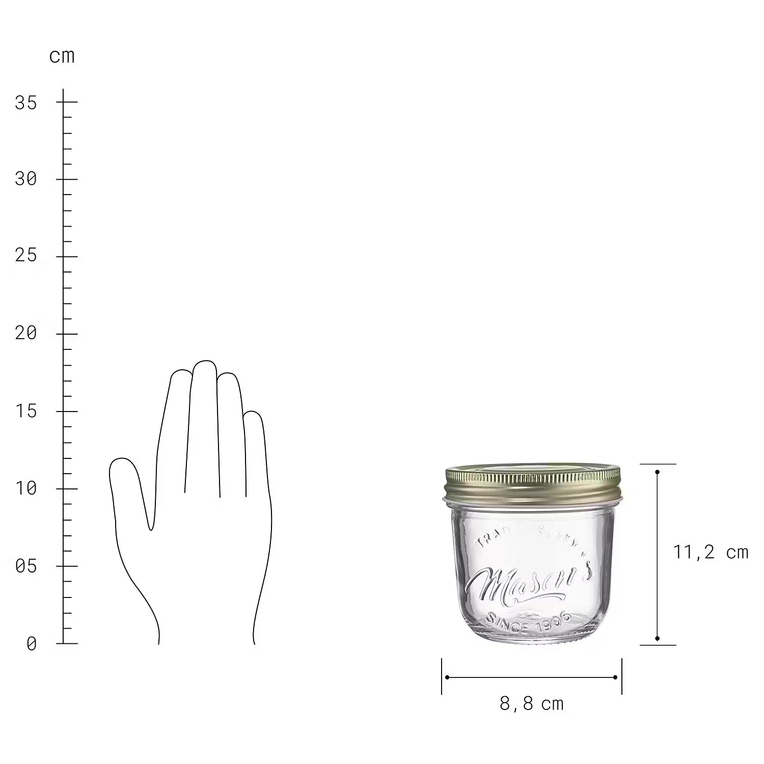 MASON'S Aufbewahrungsglas 6er-Set - Klarglas - Transparent