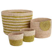 ISALO Korb-Set 4-tlg. - Raffia - Beige / Gelb