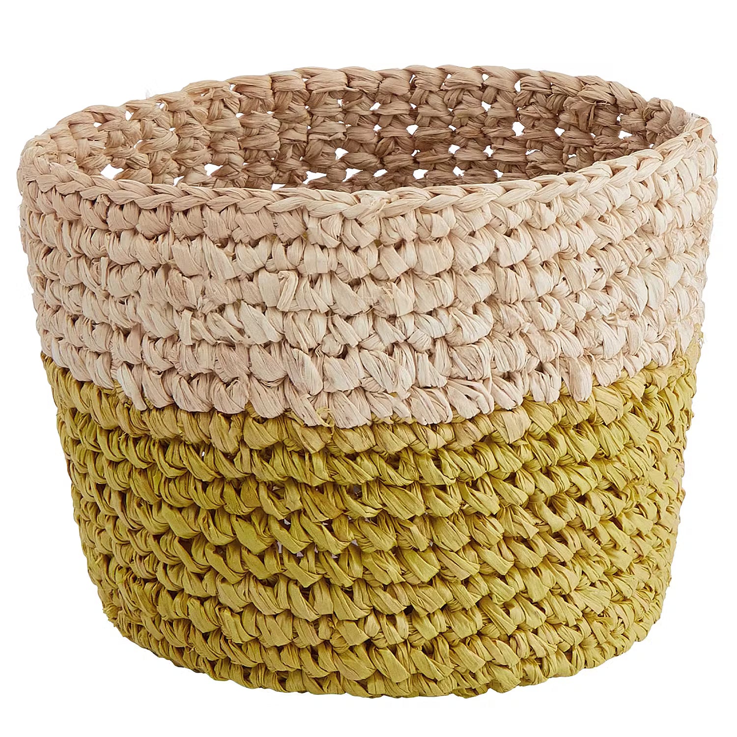 ISALO Korb-Set 4-tlg. - Raffia - Beige / Gelb