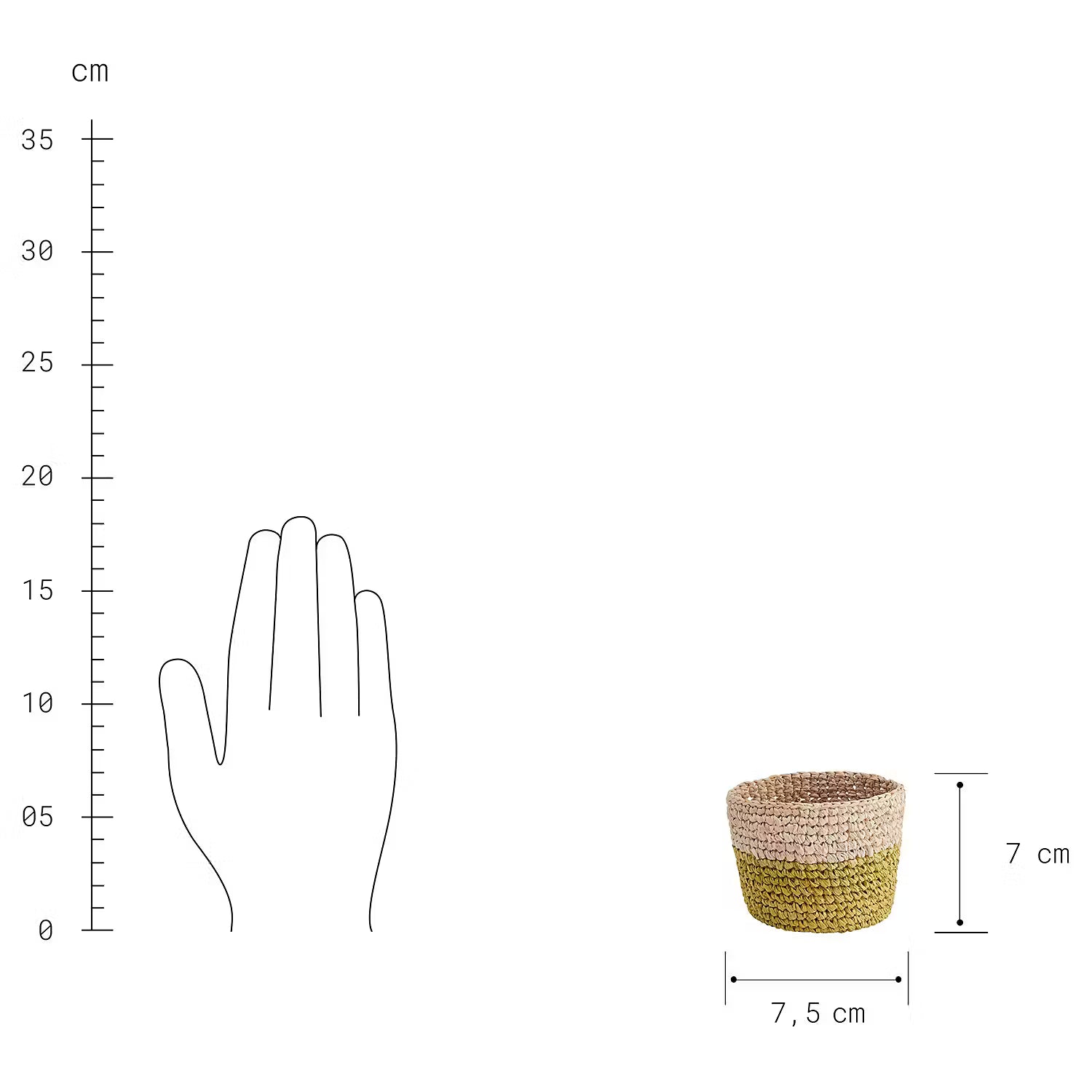 ISALO Korb-Set 4-tlg. - Raffia - Beige / Gelb