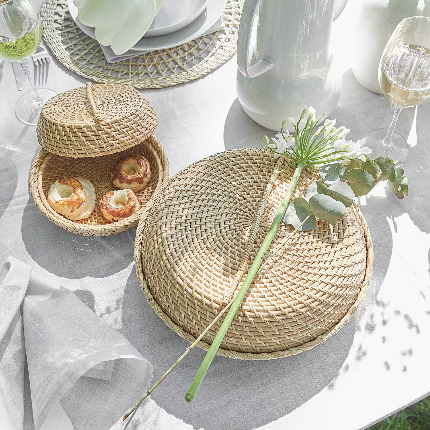 RONDA Korbschale - Rattan - Natur - Durchmesser: 33 cm