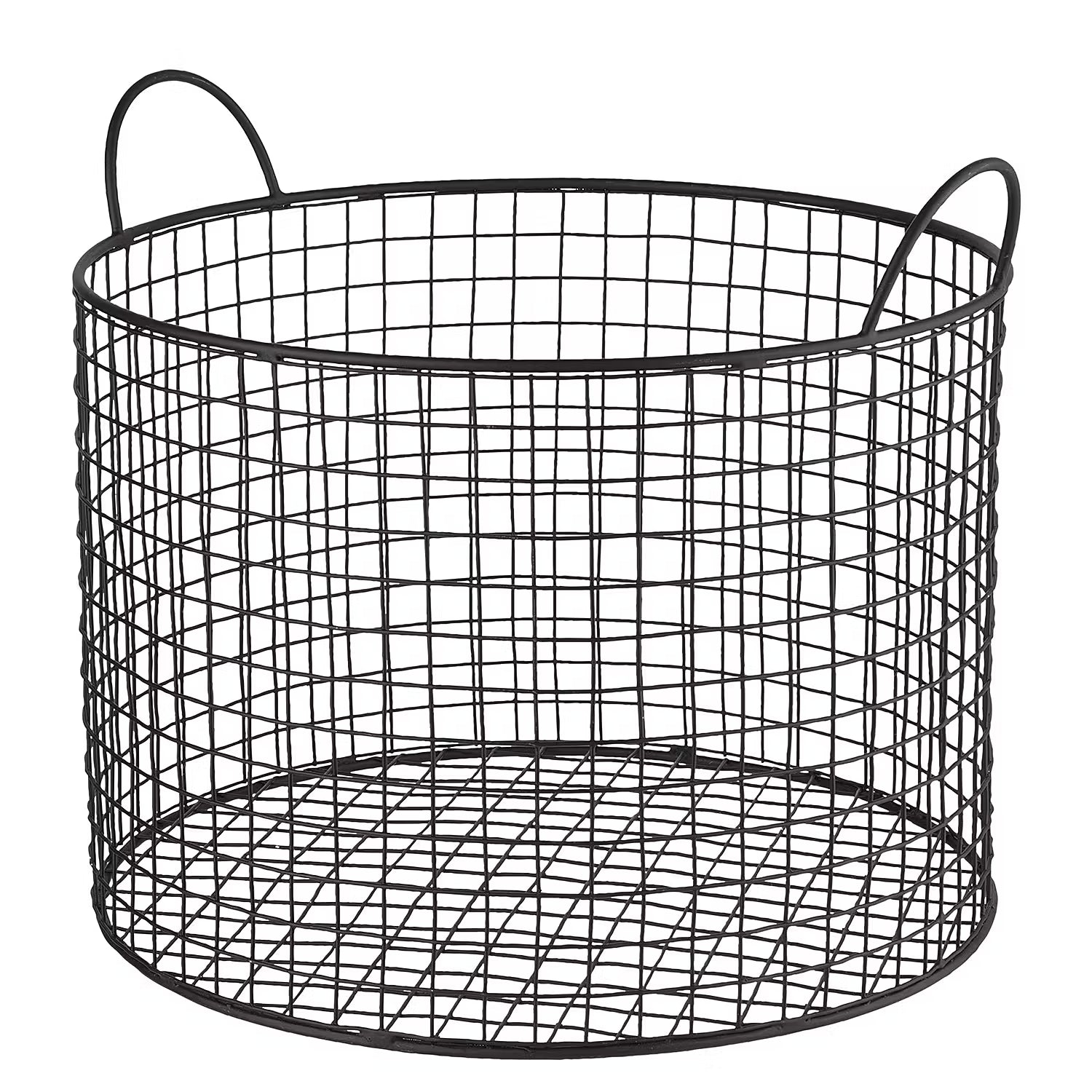 HOOP Korb - Aluminium, poliert - Schwarz - Höhe: 27 cm