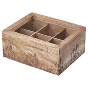 TEA TIME Teebox mit Lasergravur - Mangoholz / Klarglas - Braun
