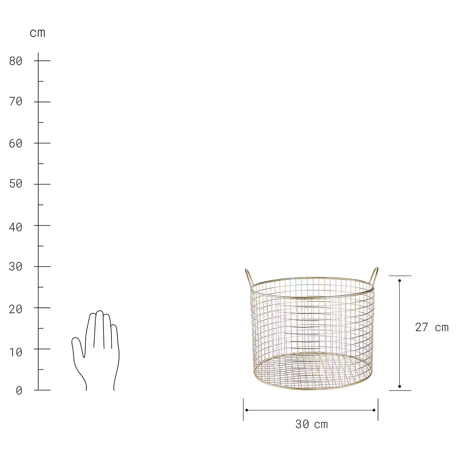 HOOP Korb - Aluminium, poliert - Gold - Höhe: 27 cm
