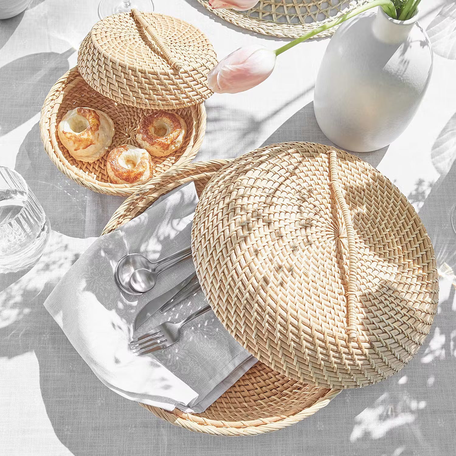 RONDA Korbschale - Rattan - Natur - Durchmesser: 20 cm