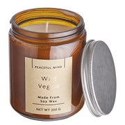 PEACEFUL MIND Duftkerze Wild Veggie - Paraffin / Soja Wachs - Braun / Silber