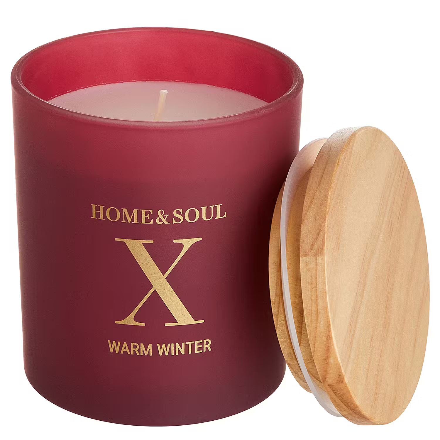 HOME & SOUL Duftkerze Warm Winter - Pinienholz / Soja Wachs / Paraffin - Rot