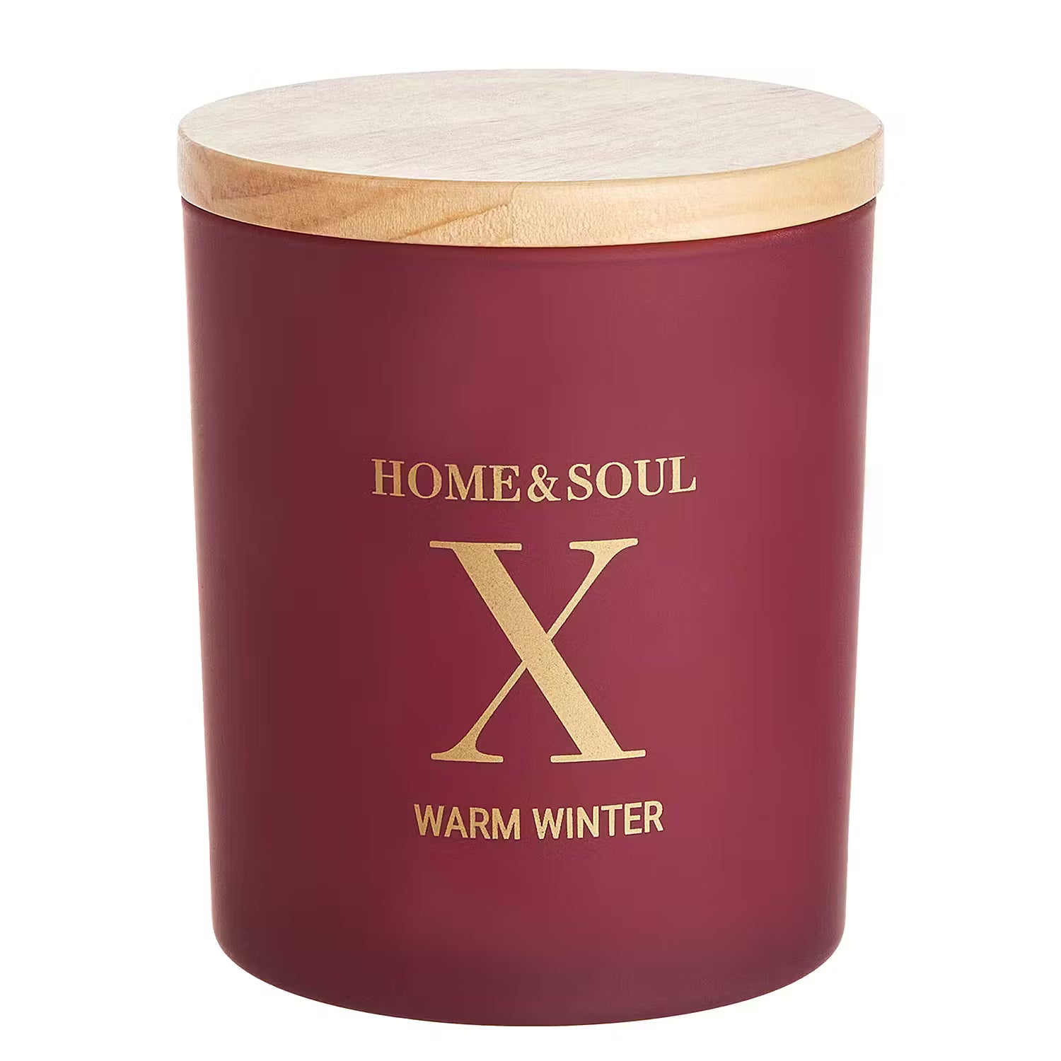 HOME & SOUL Duftkerze Warm Winter - Pinienholz / Soja Wachs / Paraffin - Rot