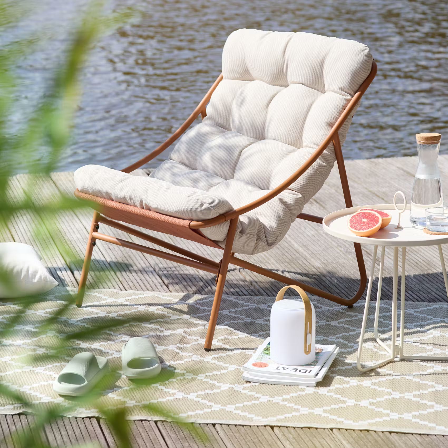 SOUND LOUNGE LED Leuchte - Polyethylen - Weiß / Hellbraun