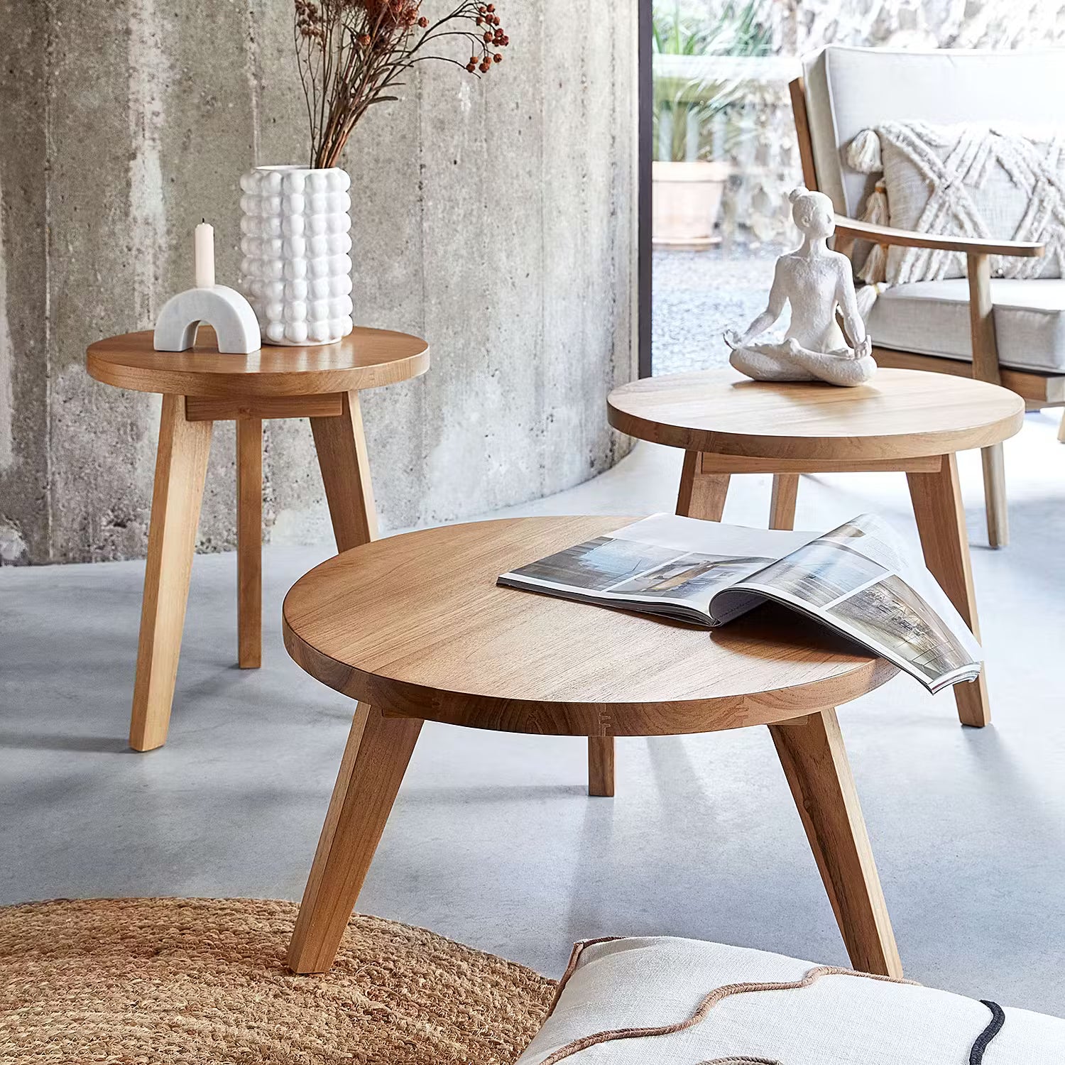 TEAK TIME Couchtisch - Teakholz - Braun