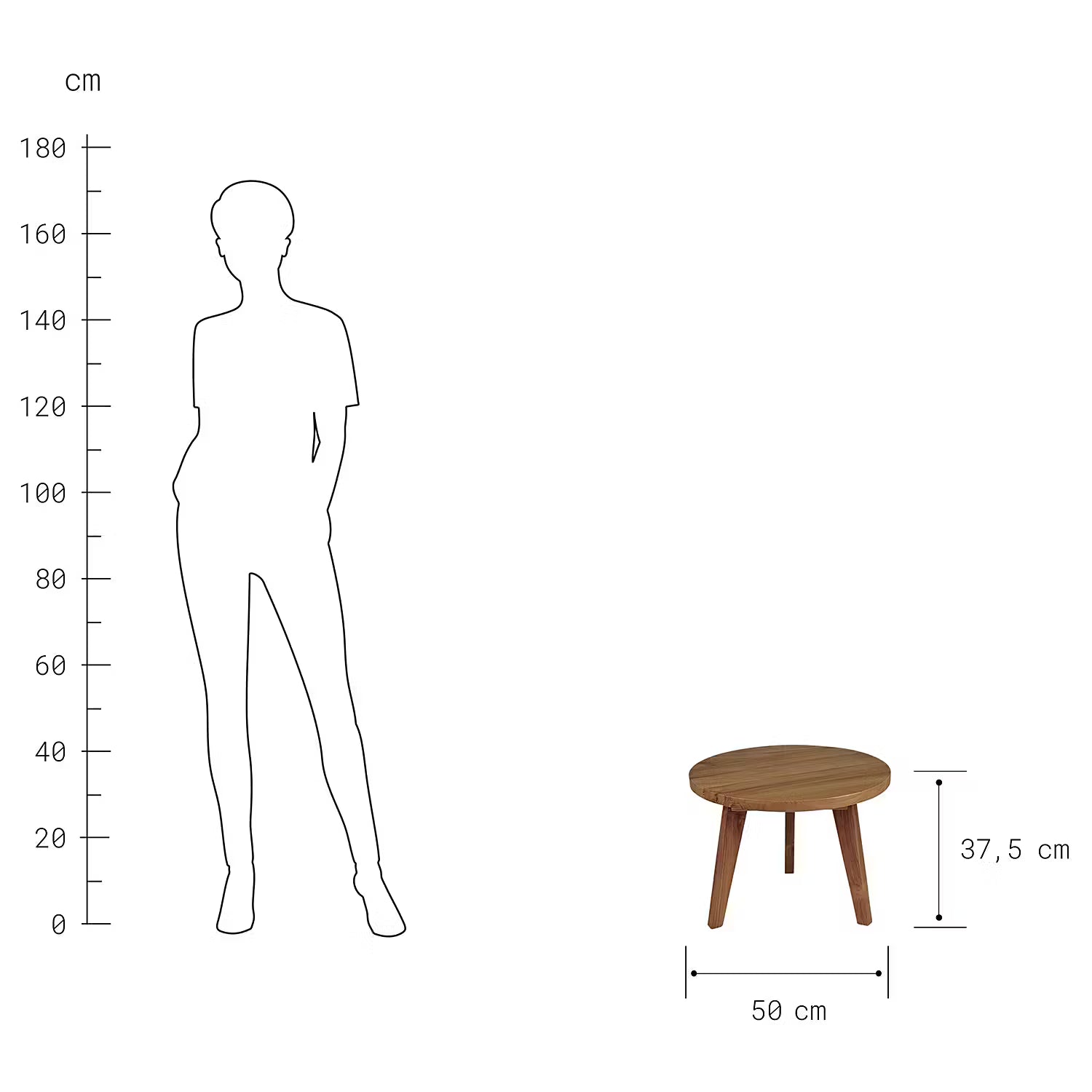 TEAK TIME Couchtisch - Teakholz - Braun
