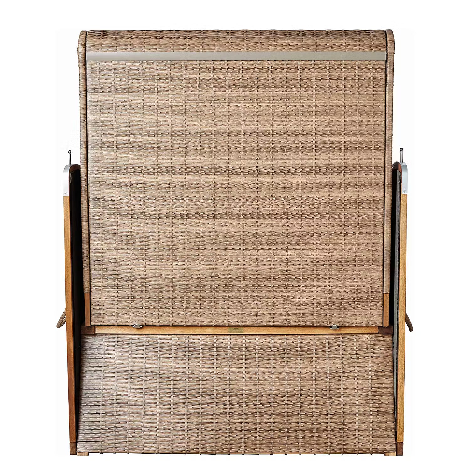 SYLT Strandkorb - Polyethylen / Polyester / Akazie - Grau / Braun