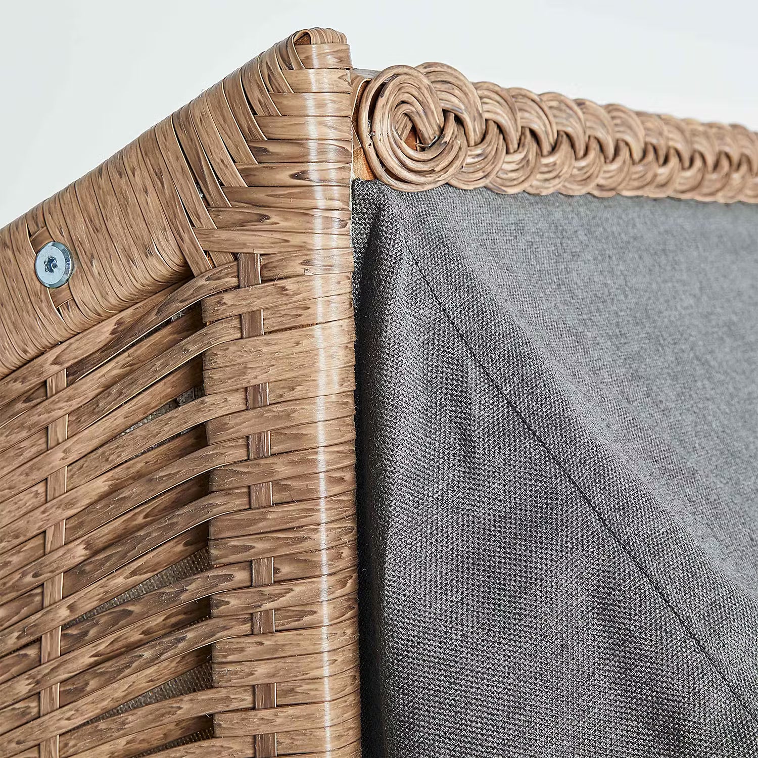 SYLT Strandkorb - Polyethylen / Polyester / Akazie - Grau / Braun