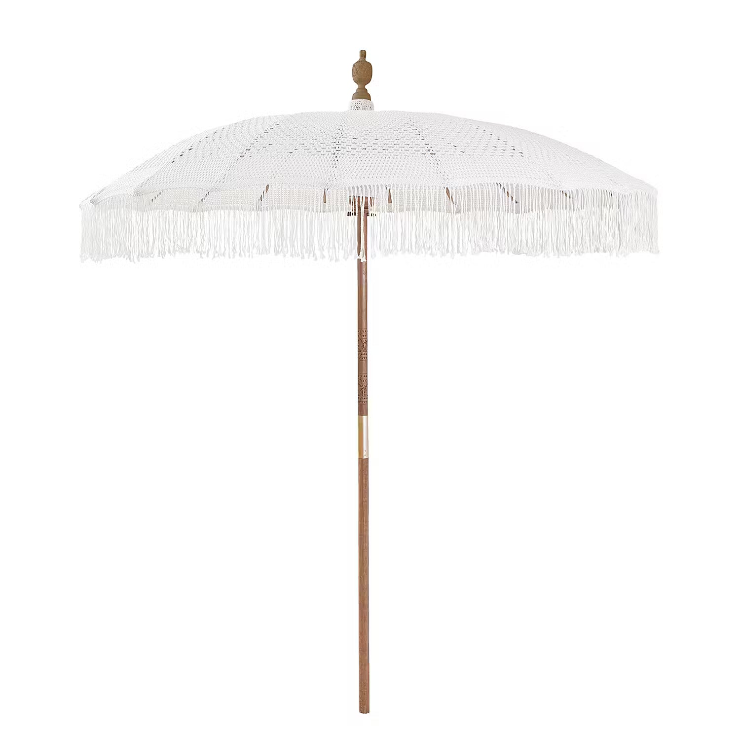 MACRAMÈ Sonnenschirm - Mango / Baumwolle - Braun / Weiß