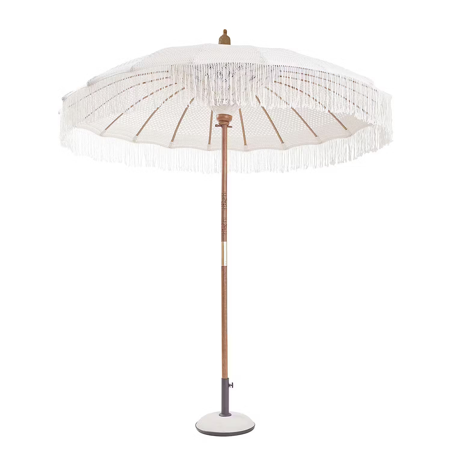 MACRAMÈ Sonnenschirm - Mango / Baumwolle - Braun / Weiß
