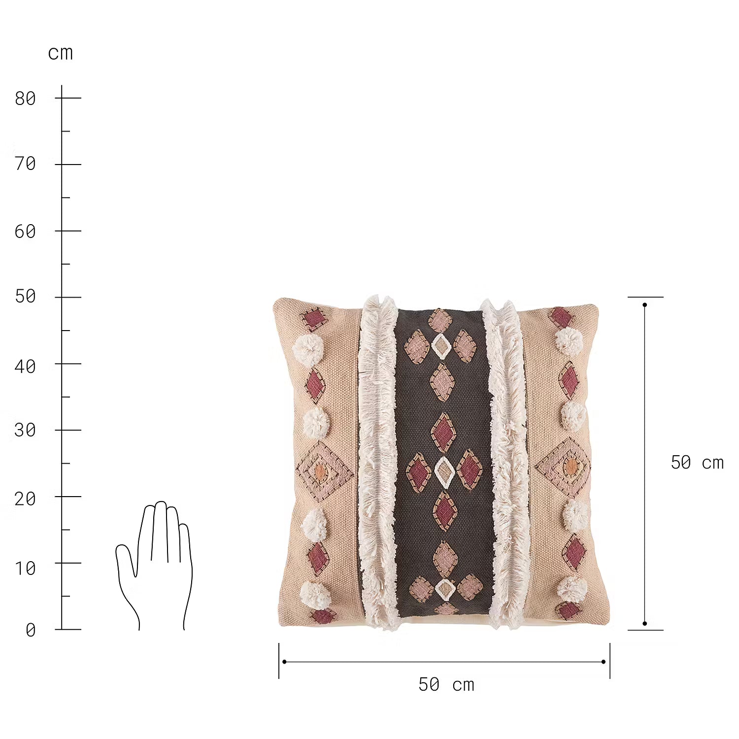HIPPIE TRAIL Kissen - Baumwolle / Polyester / Viskose - Mehrfarbig