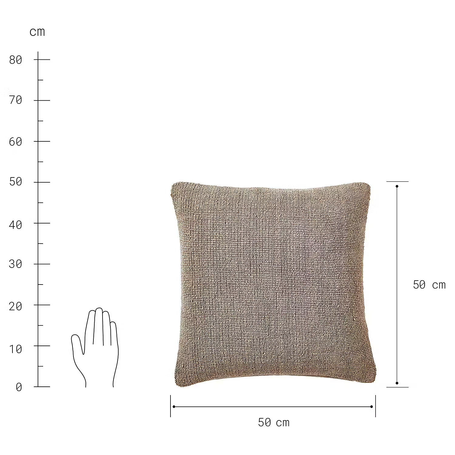 FENJA Kissen - Baumwolle / Polyester - Braun