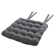 SOLID Stuhlkissen mit Bändchen - Baumwolle / Polyester - Grau