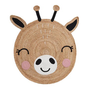 TINY TOWN Kinderteppich Giraffe - Hanf / Baumwolle - Mehrfarbig - 110 x 110 cm