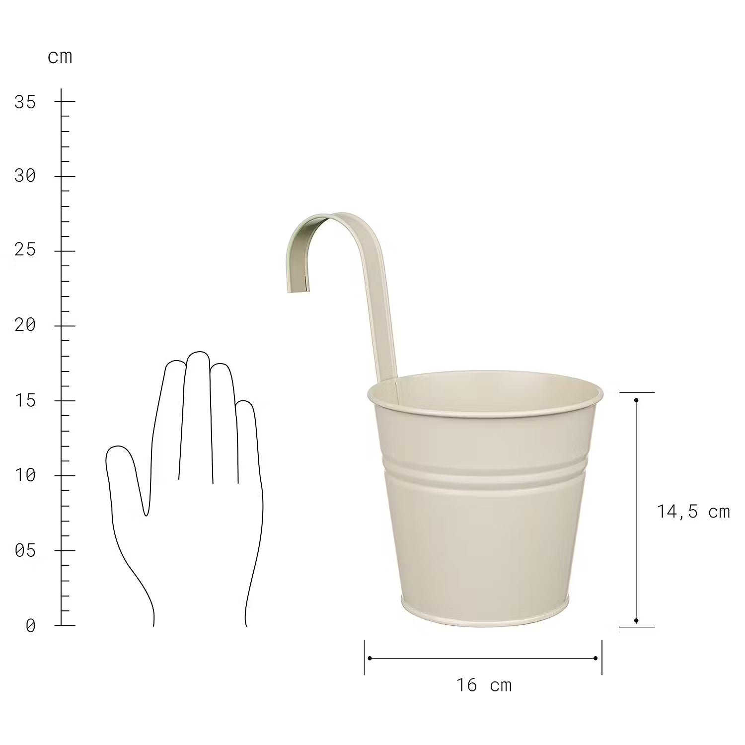 ZINC Hängetopf - Zink - Beige - Beige