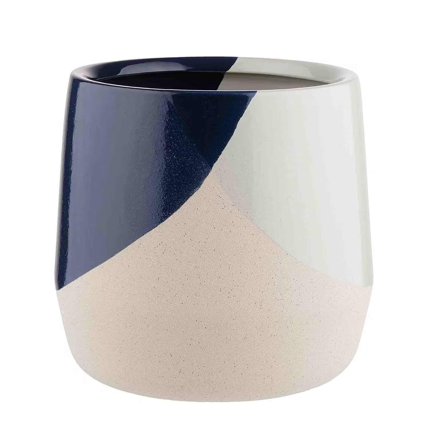 SKY & SAND Blumentopf - Steingut - Blau