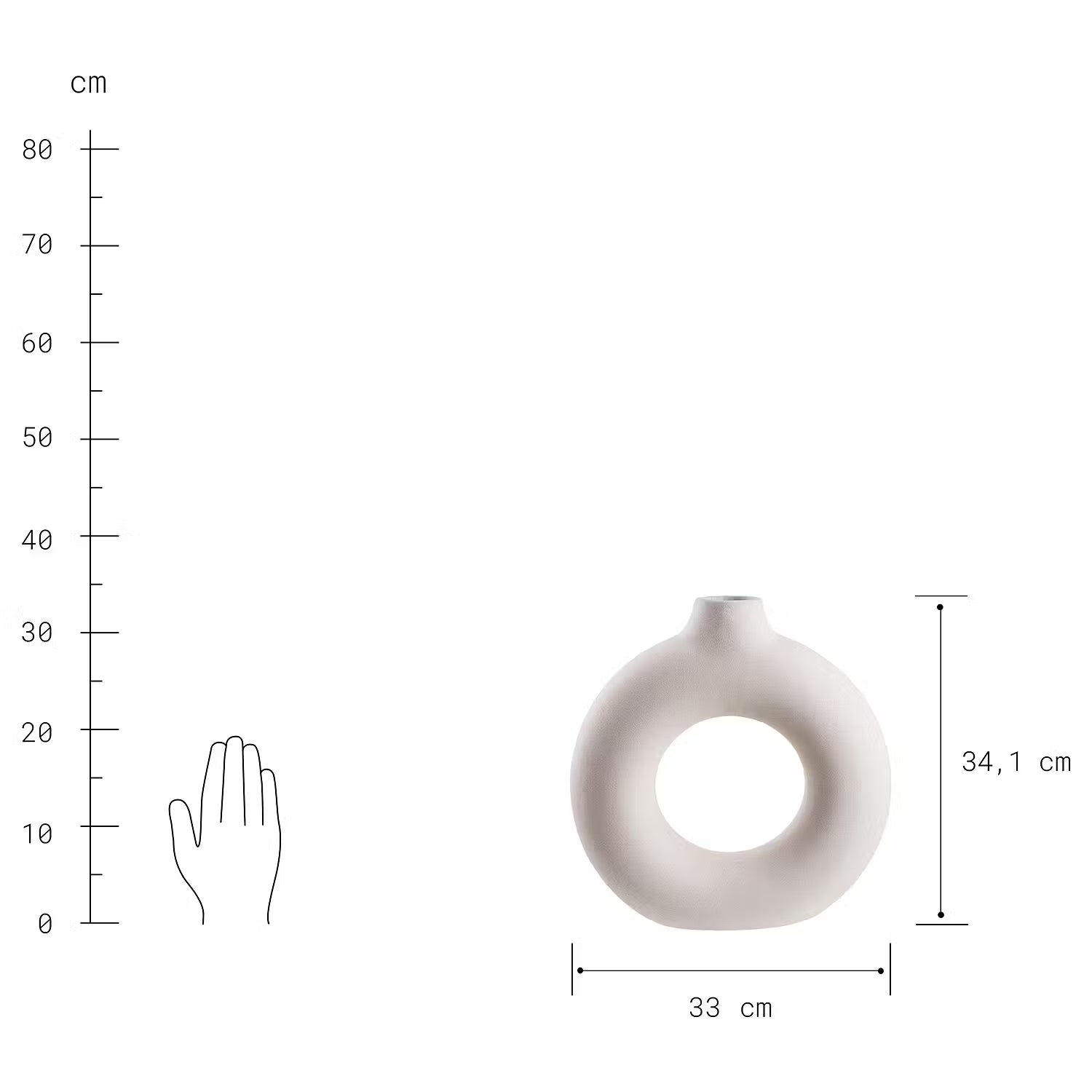 LOOP Vase - Steingut - Beige