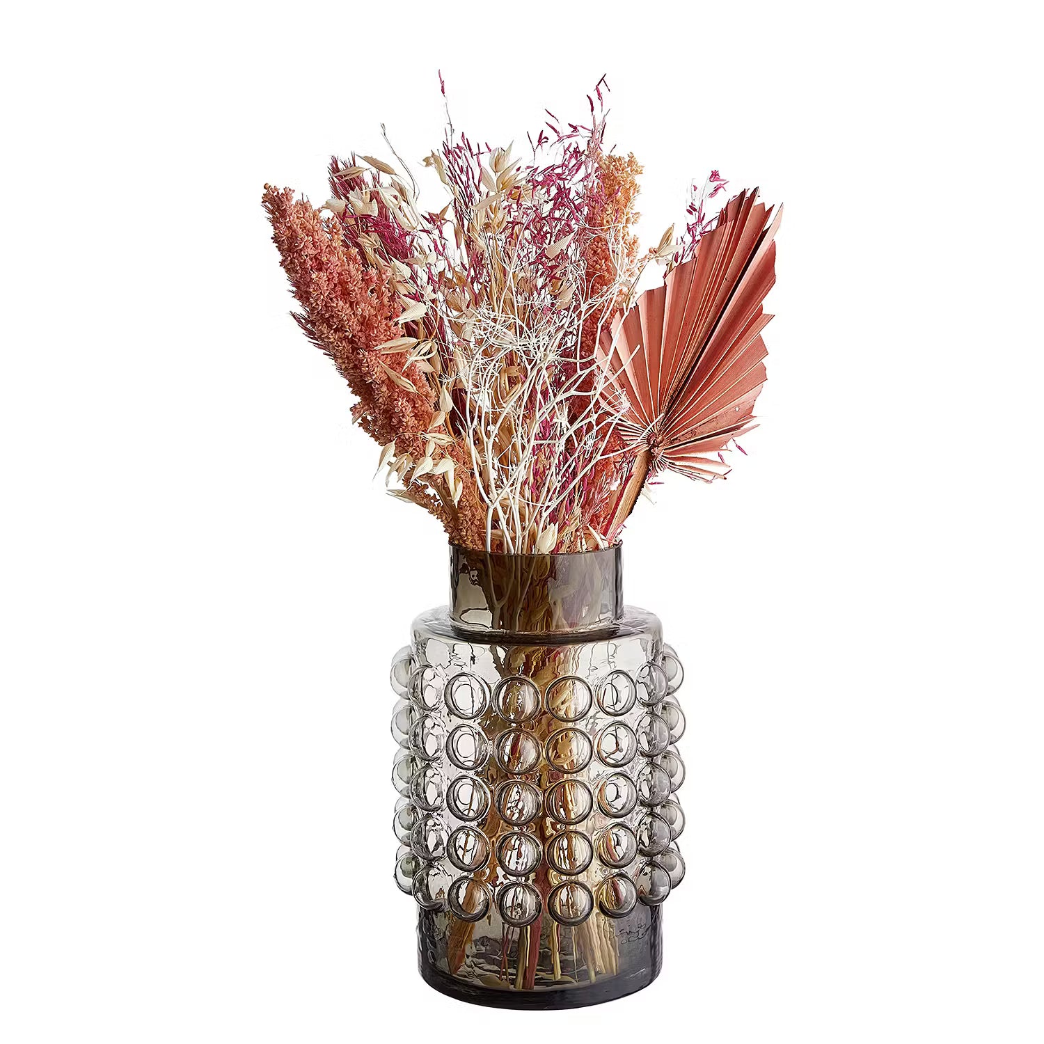 BUBBLE Vase - Rauchglas - Grau