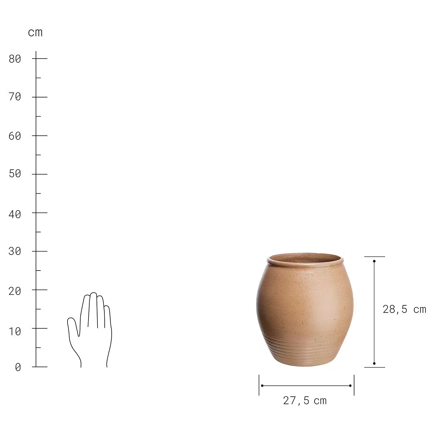 TUSCANY Terracotta Vase/Topf - Terracotta - Braun